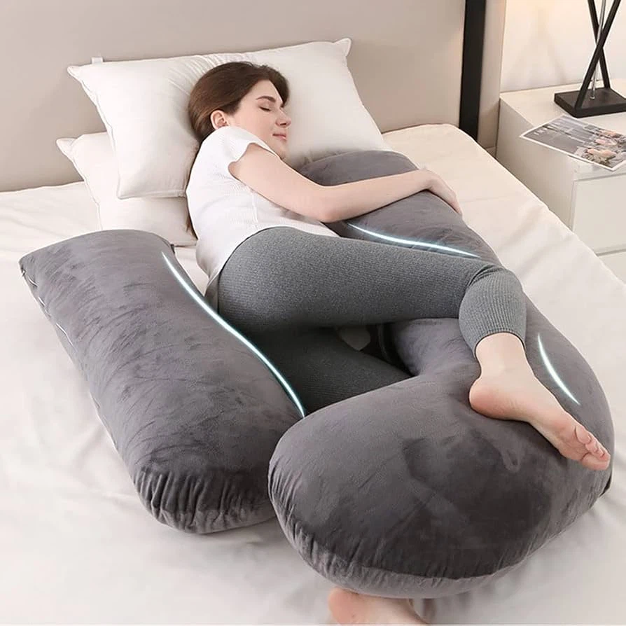 H-Shaped Full Body Pillow in Grey
