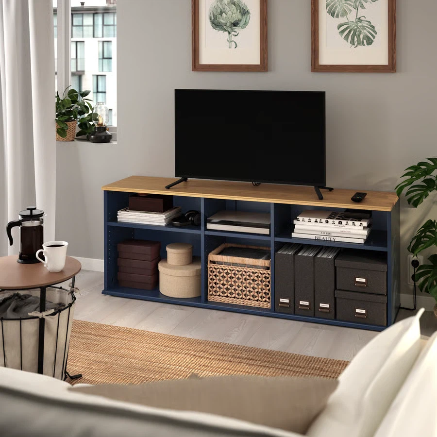 IKEA BESTA TV Unit Blue and Oak Effect - photo 2