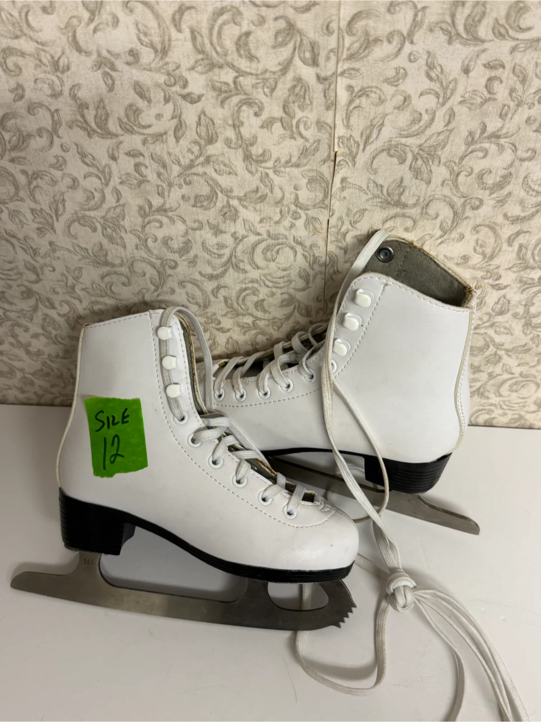 Two Pairs ofSize 12 kids  White Figure Skates - photo 2