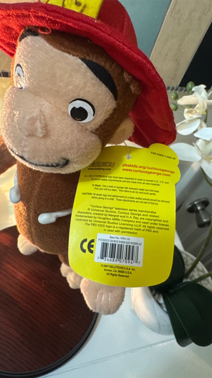 Kellytoy Curious George Plush with Red Hat - photo 5
