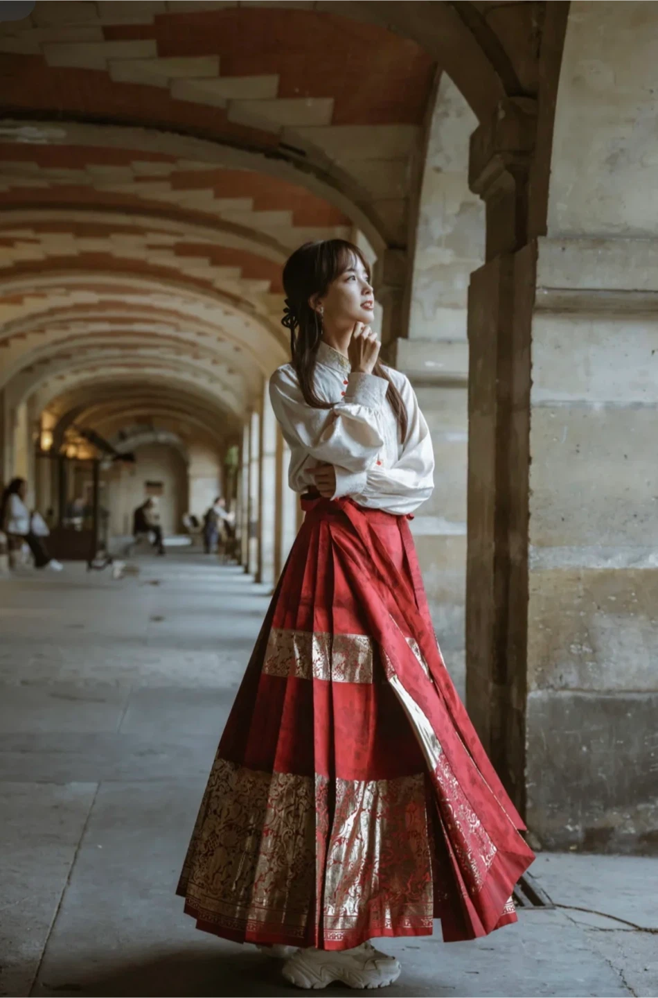 Burgundy designer’s Skirt - photo 3