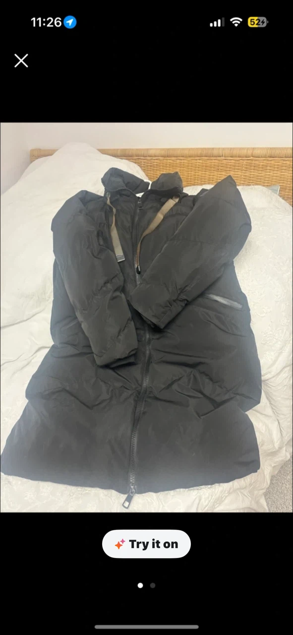 Super Puff Long Black Coat
