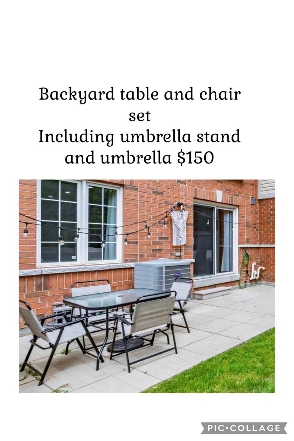 Backyard Table and Chair Set with Umbrella