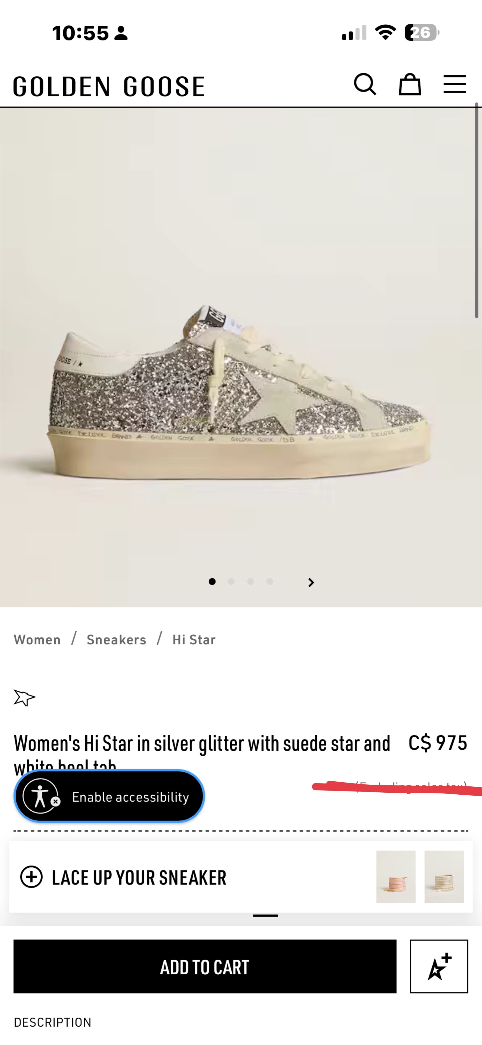 Authentic Golden Goose Hi Star Sneakers