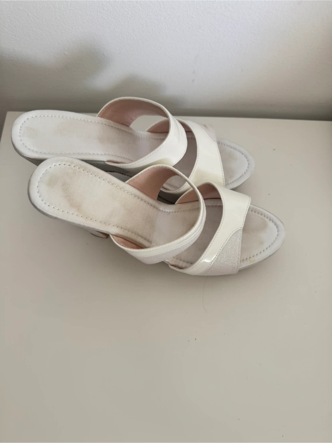 White platform sandals