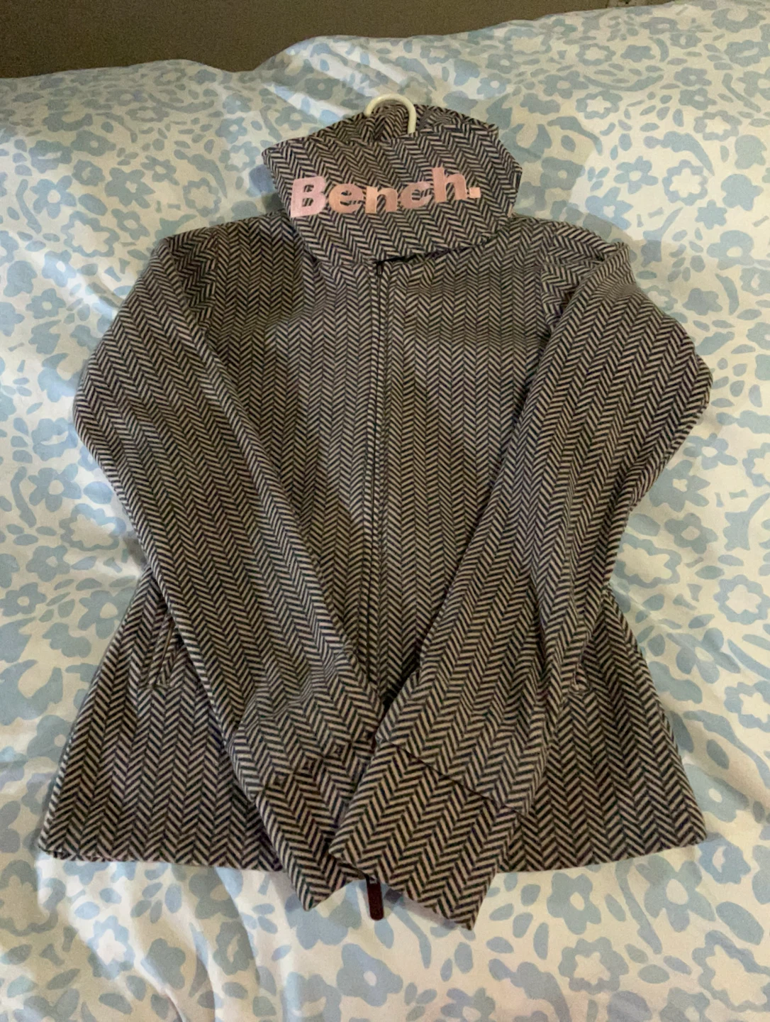 Bench Herringbone Print Zip-Up Hoodie