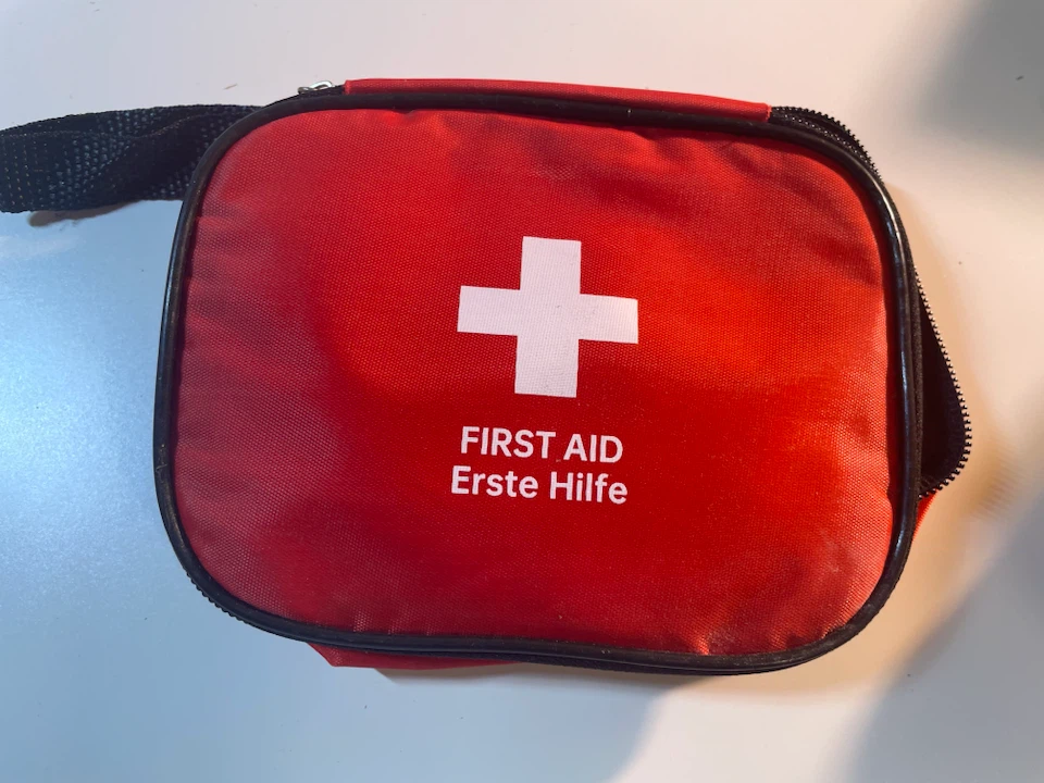 Empty Red First Aid Kit Pouch