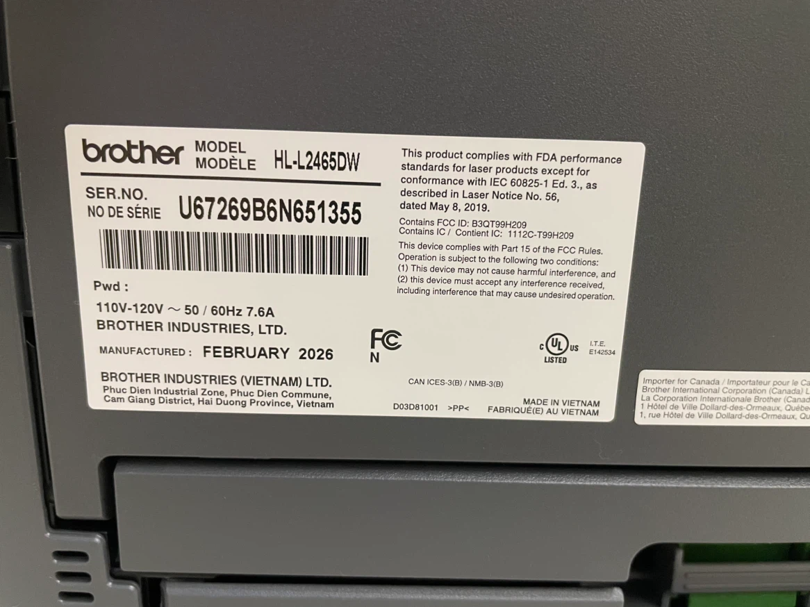 Brother HL-L2465DW Wireless Monochrome Laser Printer - photo 4