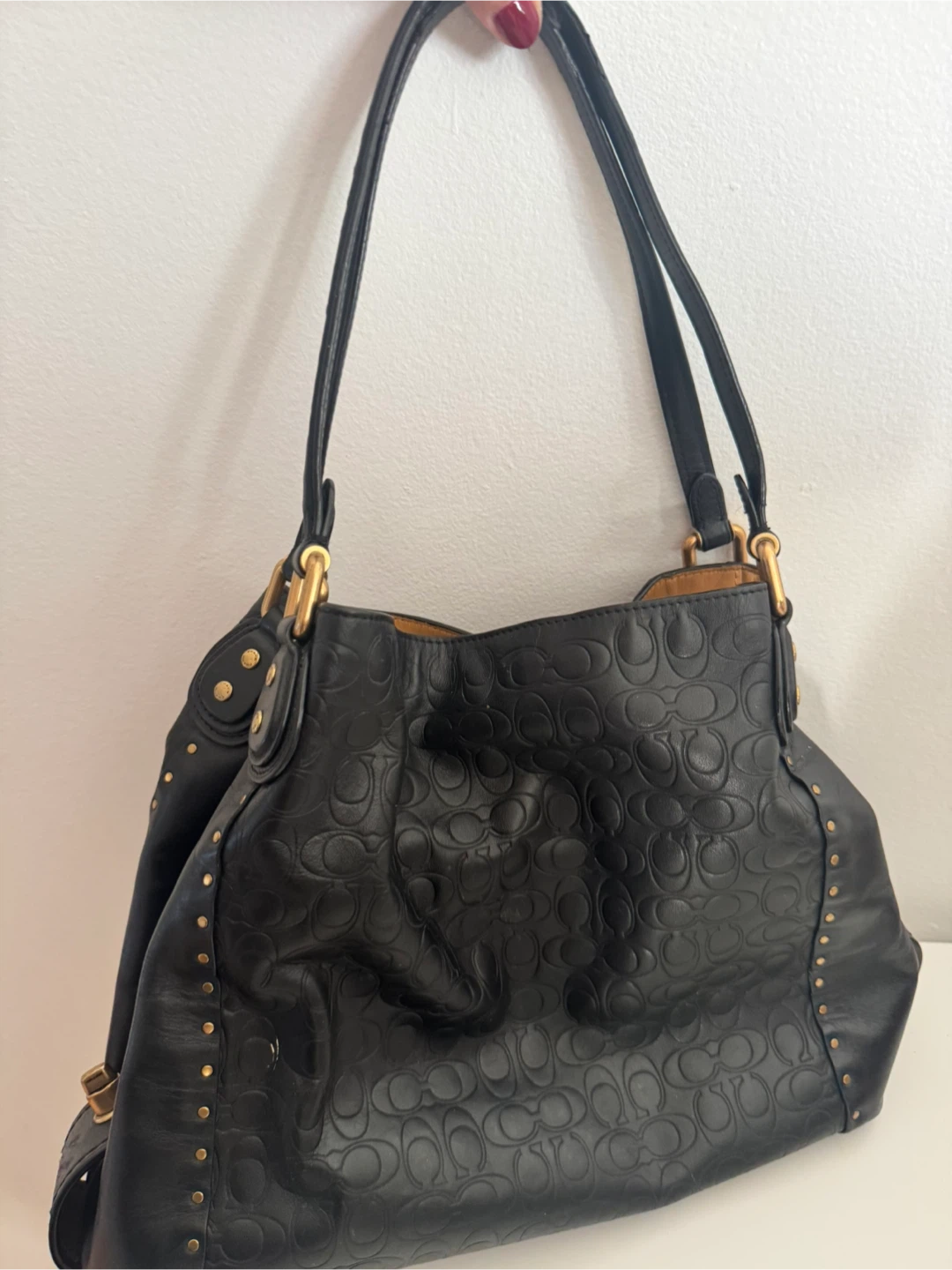 Black Coach Signature Leather Shoulder Bag - photo 2