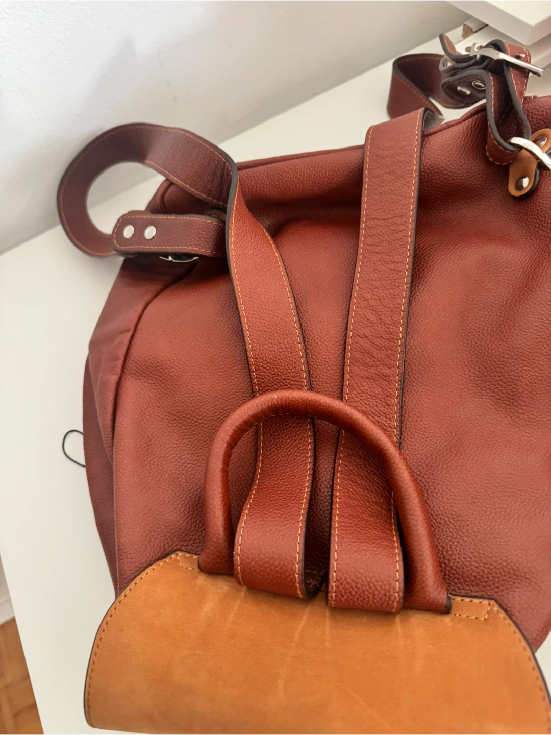 Brown Leather Backpack