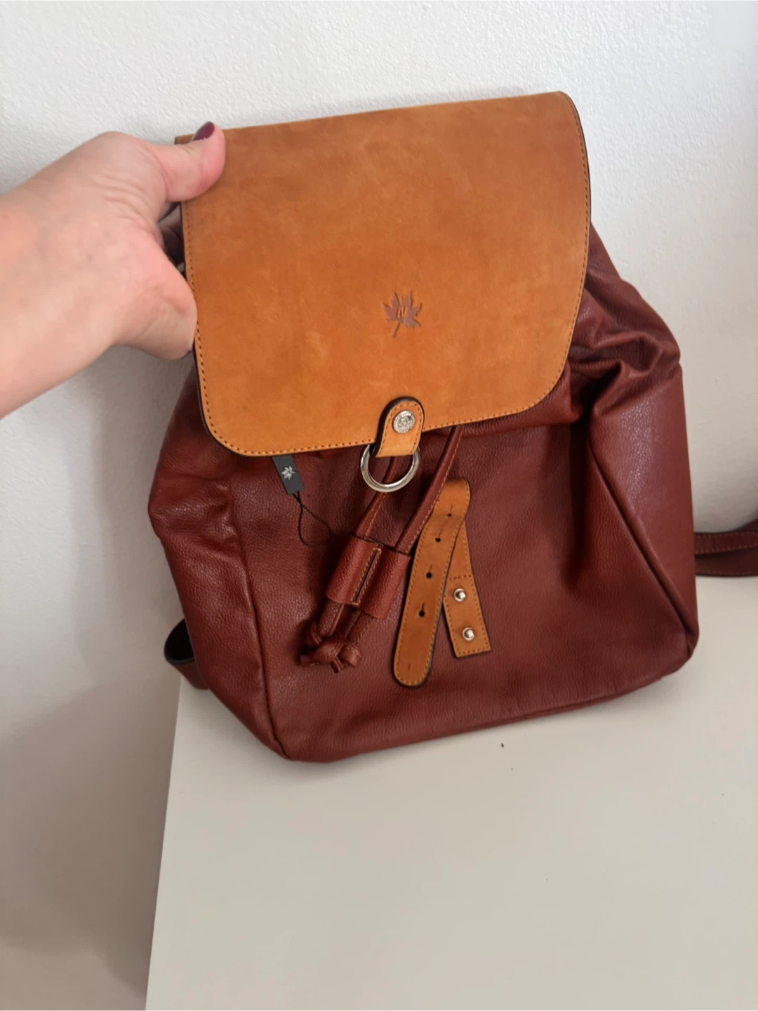Brown Leather Backpack - photo 2