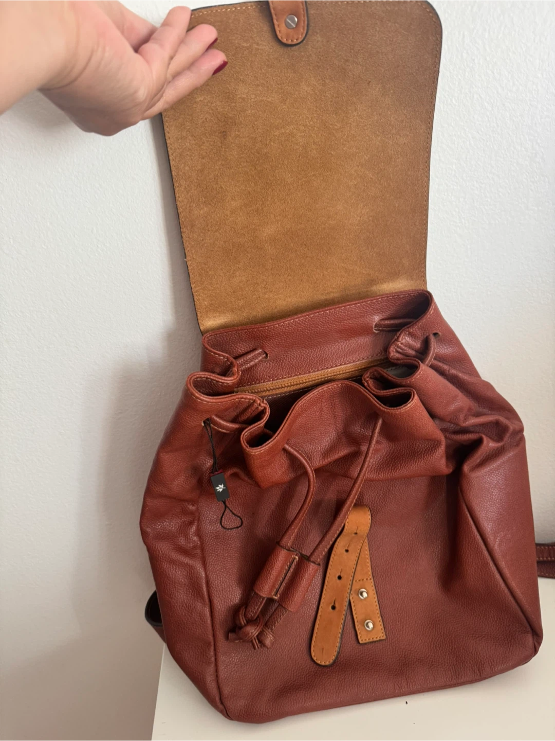 Brown Leather Backpack - photo 3