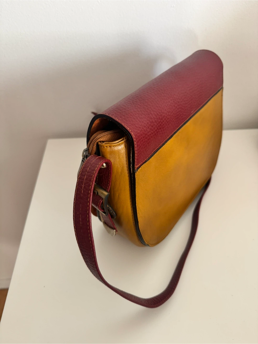 Two-Tone Leather Saddle Bag - photo 2