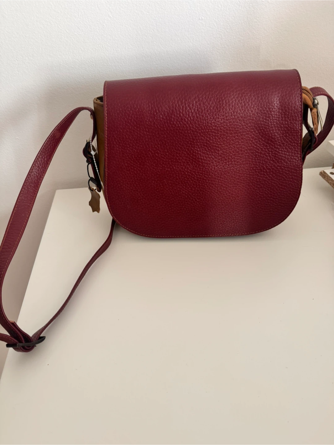 Two-Tone Leather Saddle Bag - photo 3