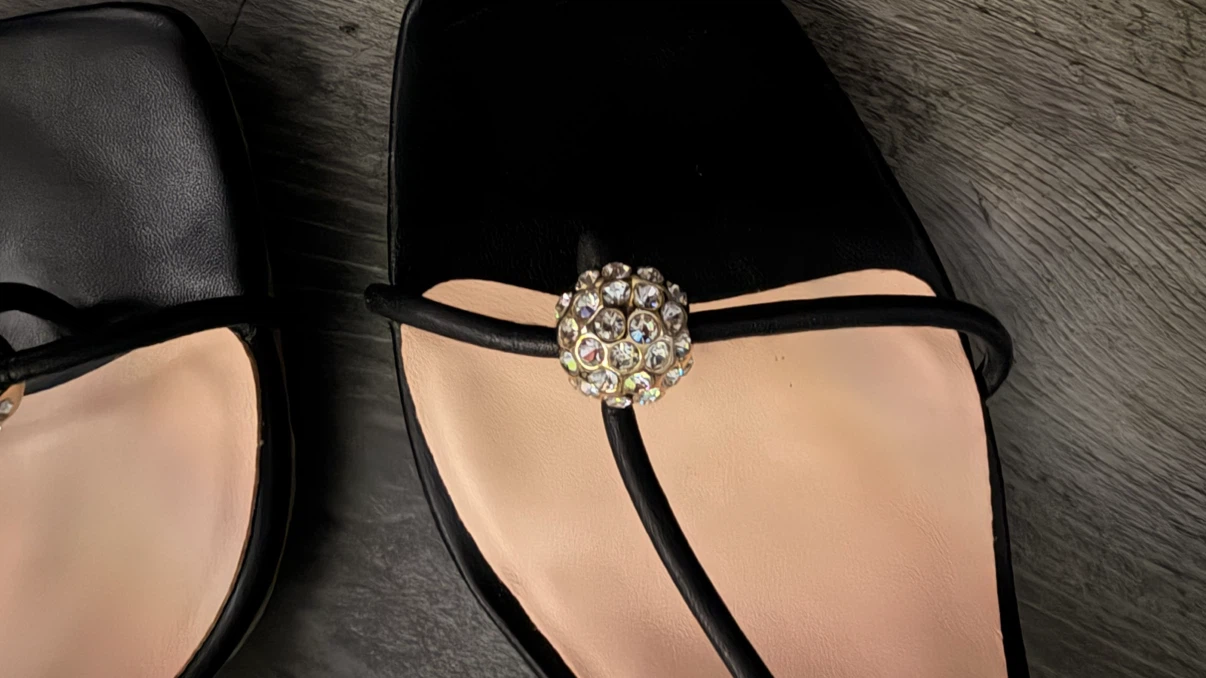 Loeffler Randall Black Crystal Embellished Sandals - photo 4