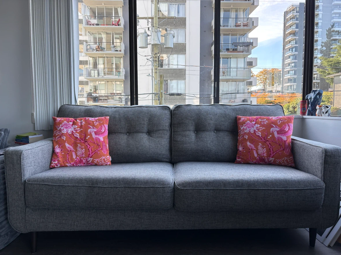 Mid-Century Modern Grey Comfy Deep Couch - photo 3