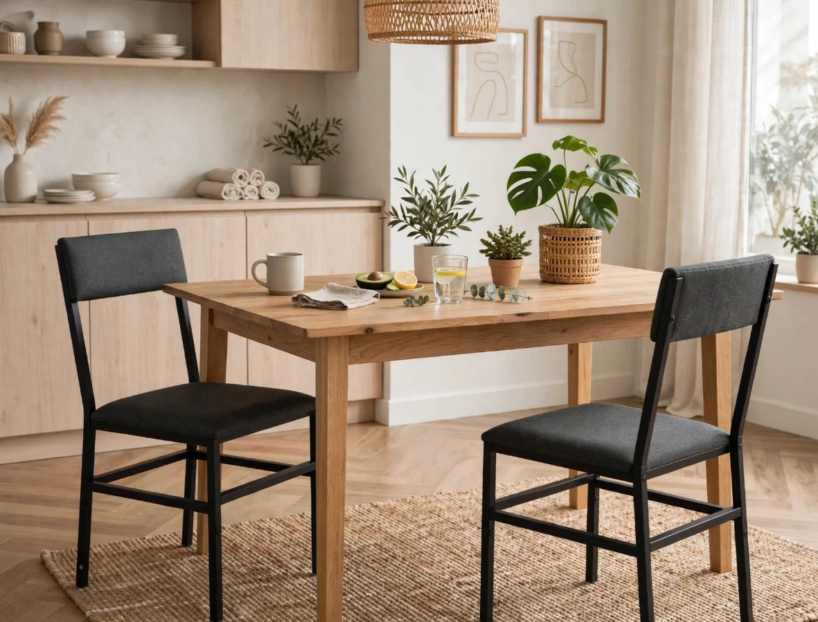 Set of 2 Gray Upholstered Dining Chairs - photo 4