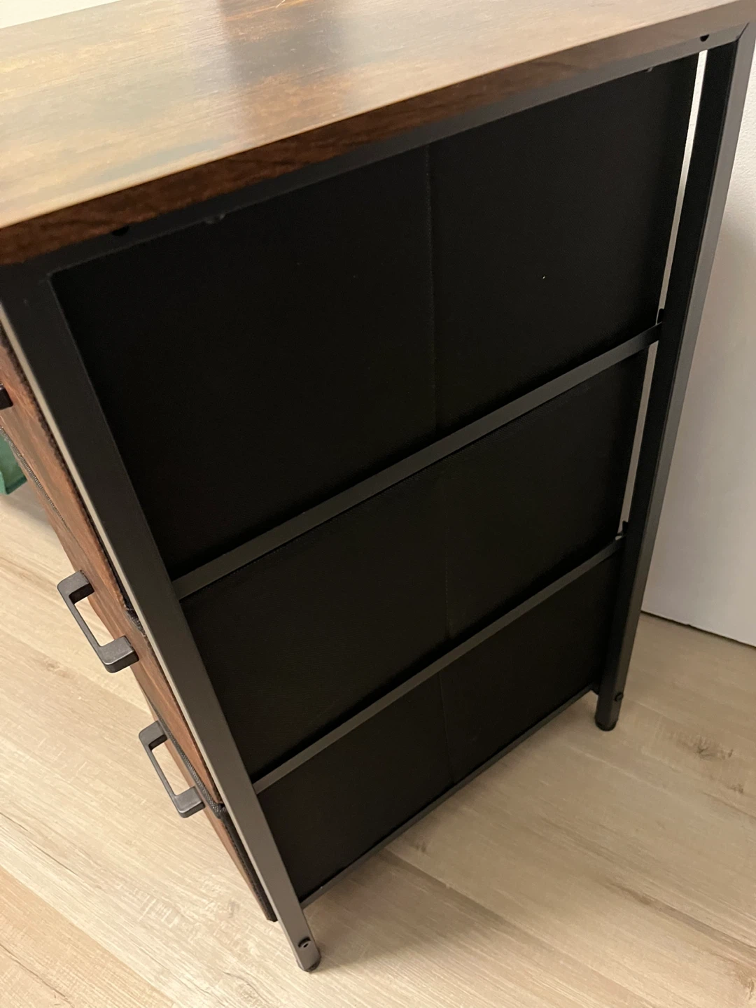 3-Drawer Fabric Storage Tower with Wood-Look Top - photo 4