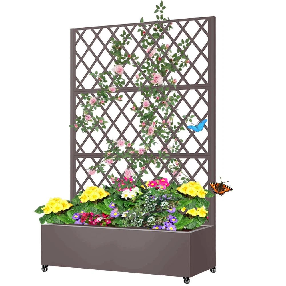 Metal Planter Box with Trellis