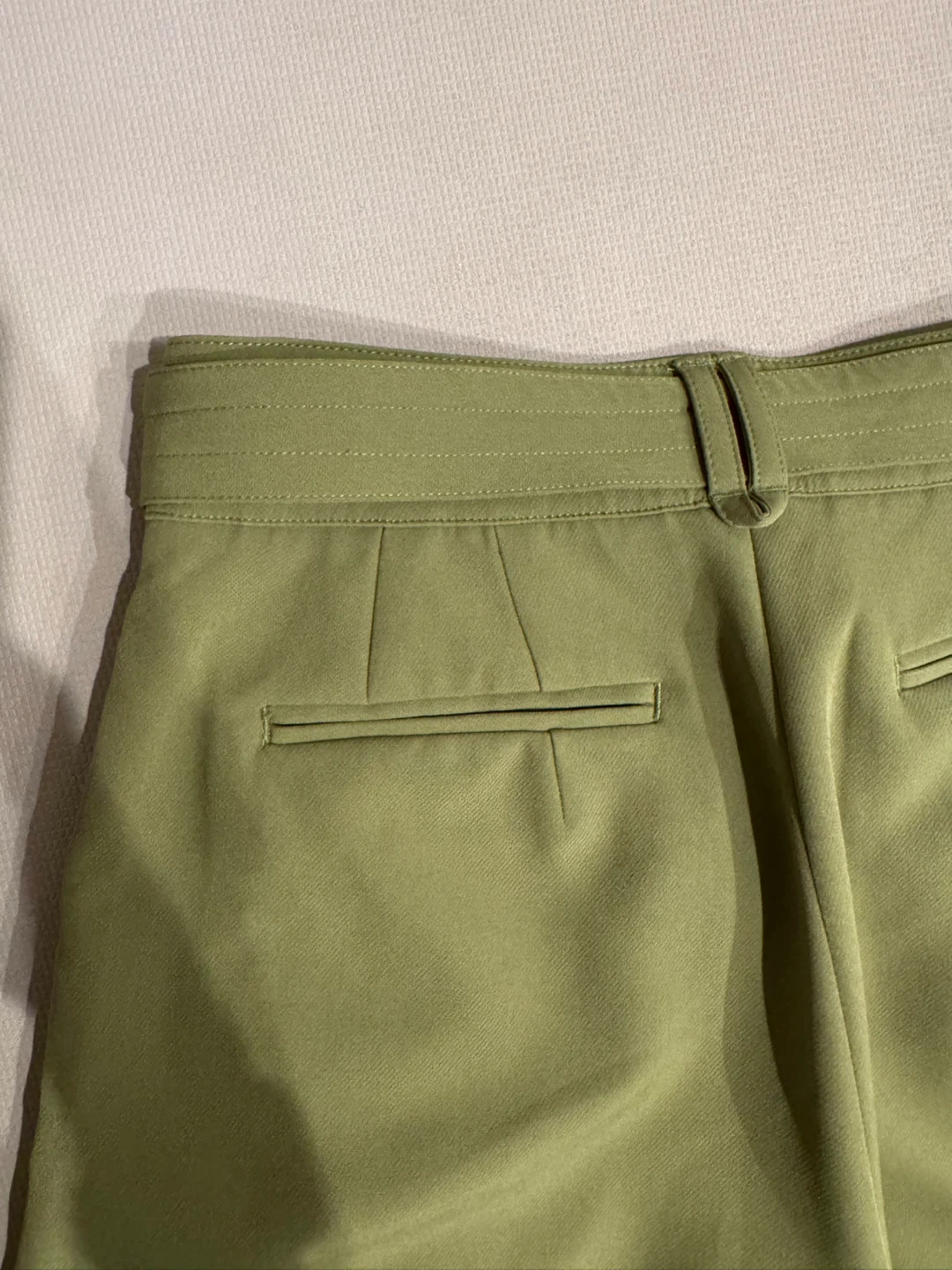 Olive Green Belted high rise Trousers - photo 3