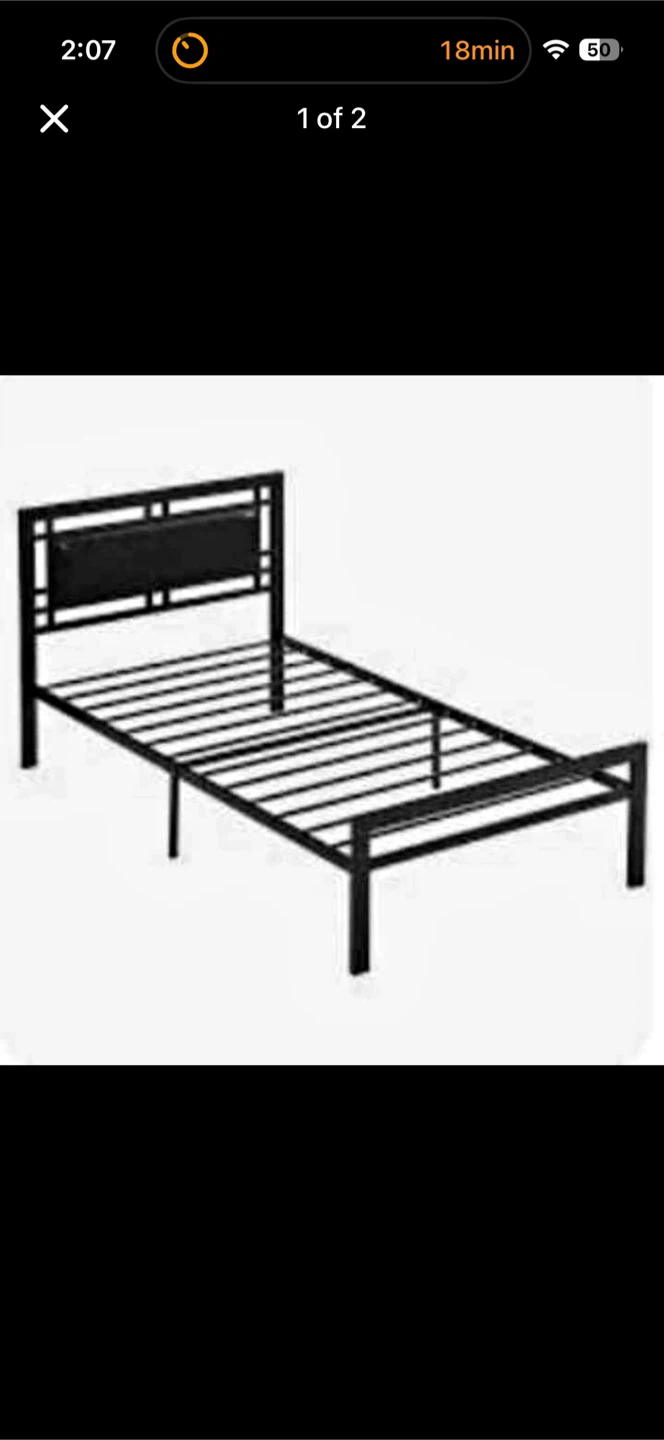 Twin Bed Frame + 10" Hybrid Mattress