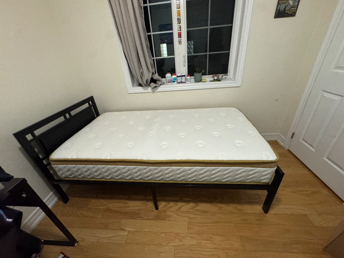 Twin Bed Frame + 10" Hybrid Mattress - photo 3