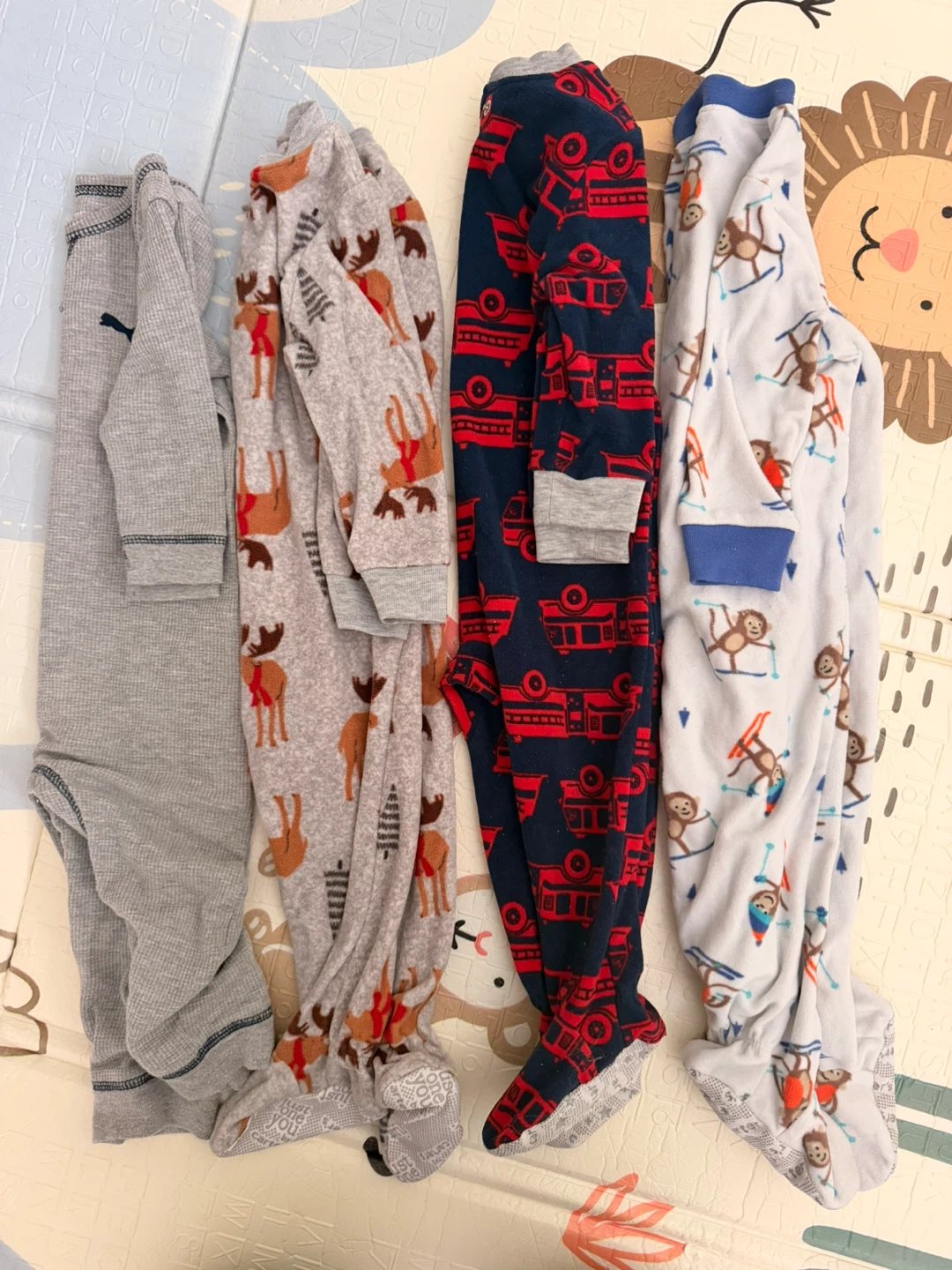 12 months Set of 4 Baby winter Footed Pajamas