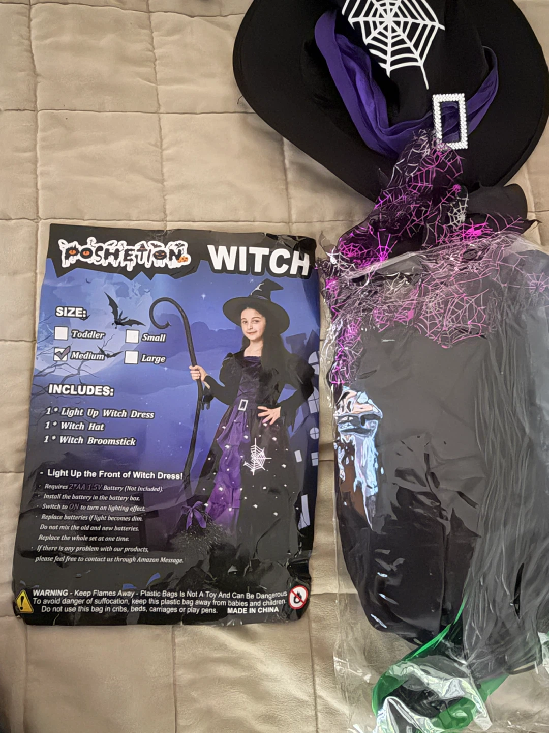 Poshetion Light Up Witch Costume size M 8 - photo 3