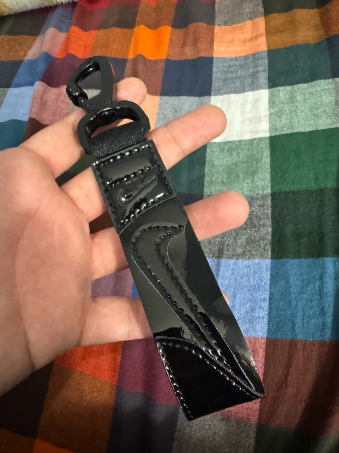 Nike Black Lanyard Keychain