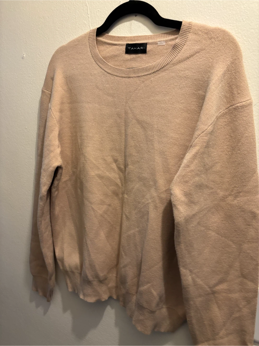 NEW-Tahari Tan Crew Neck Sweater - photo 2