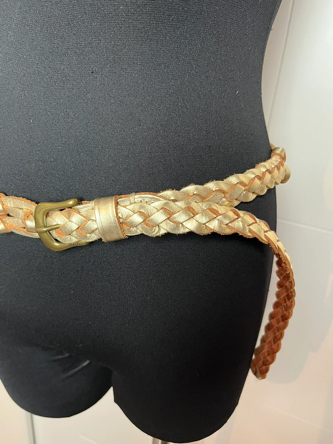 Ralph Lauren Gold Braided Leather Belt - photo 2