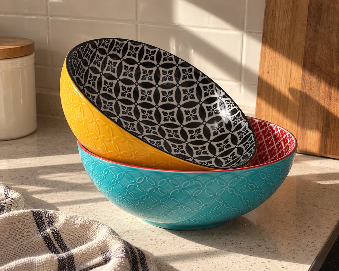 Set of 2 Dowan Ceramic Serving Bowls