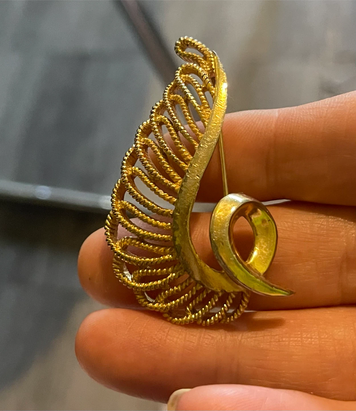 Vintage Gold-Tone Wing Brooch