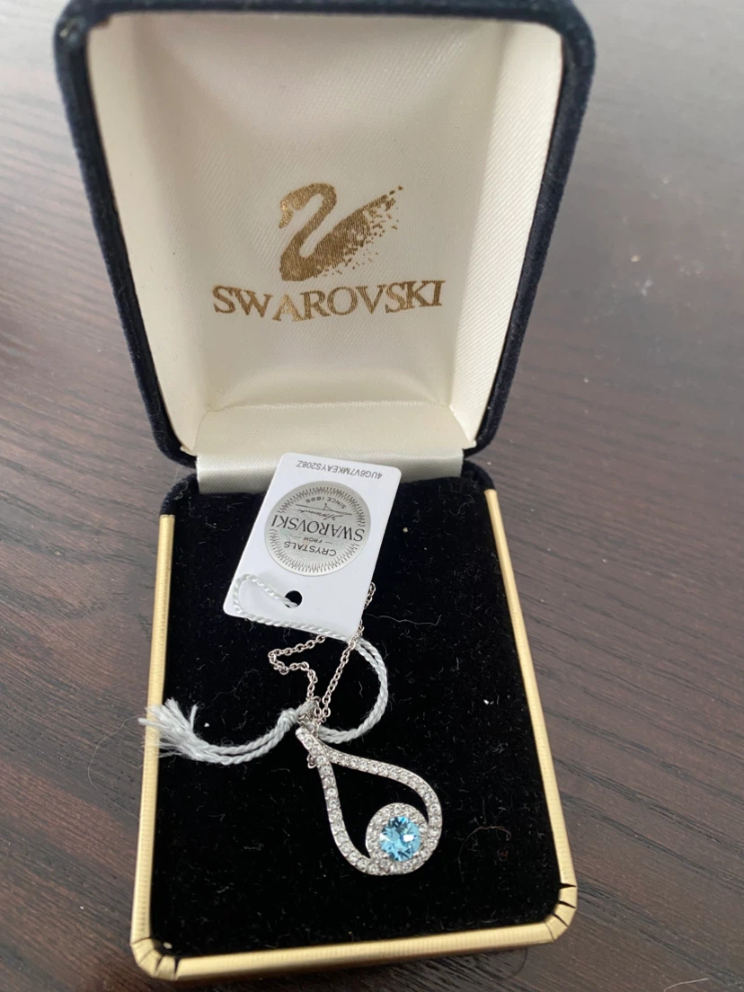 Swarovski Blue Crystal Pendant Necklace