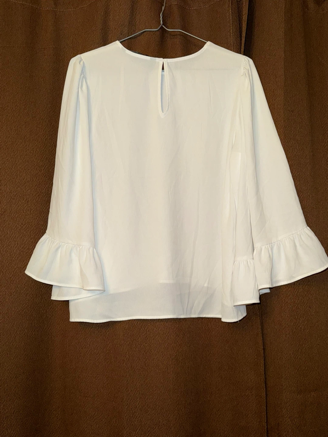 Zara White Blouse with Tiered Ruffle Sleeves - photo 2