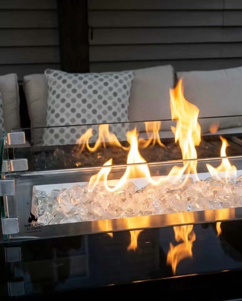 Luxury Outdoor Rattan Sectional & Propane Fire Pit Table Set - photo 2
