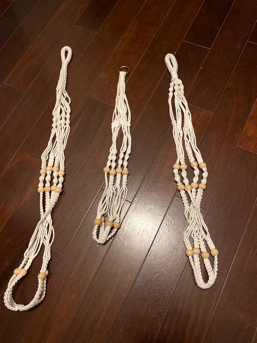 Set of 3 Macrame Plant Hangers
