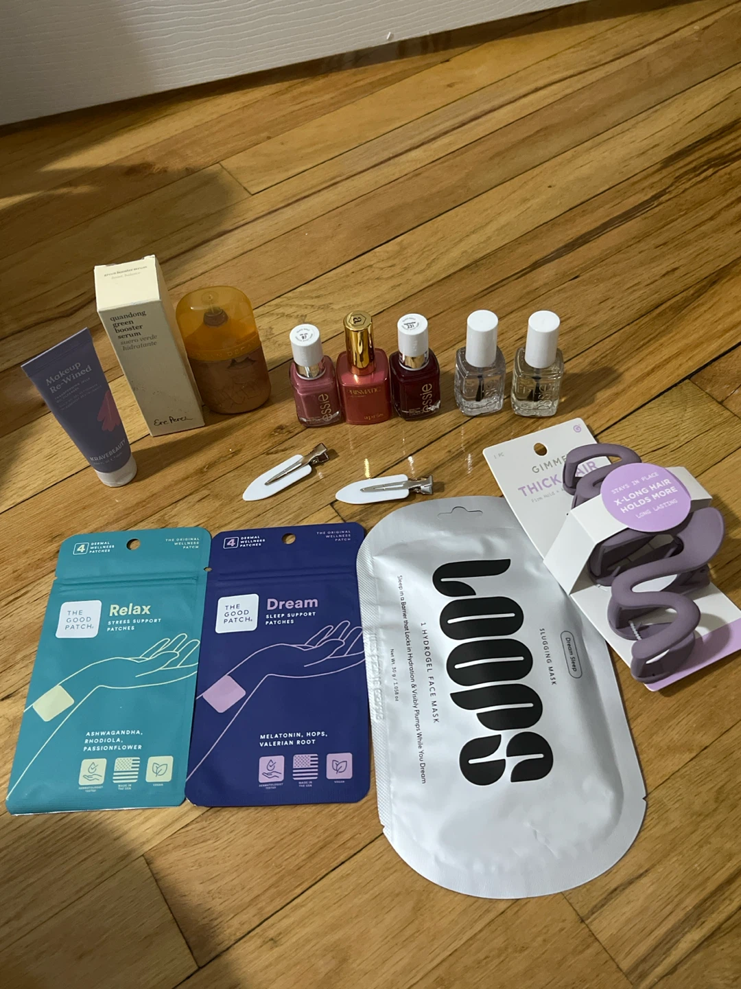 Assorted Skincare, Hair Accessories, and Nail Polish Bundle