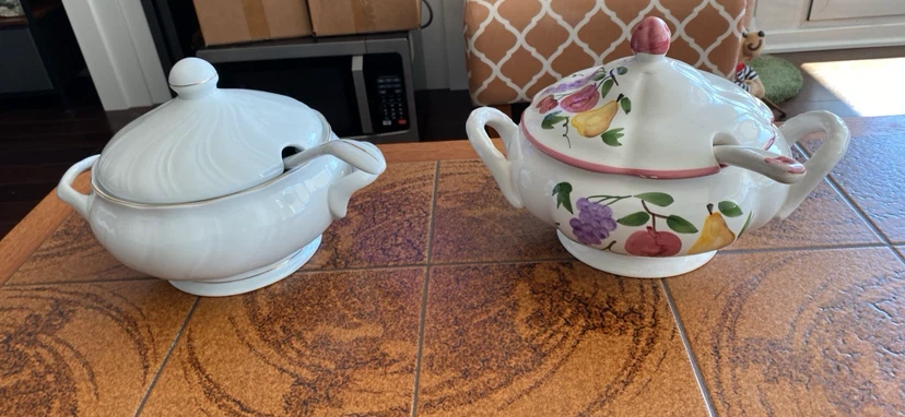 Set of Two Ceramic Soup Tureens
