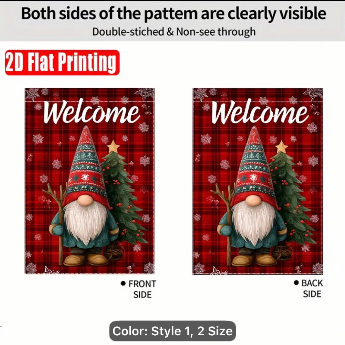 Thanksgiving SALE Christmas Gnome Welcome Garden Flag - photo 2