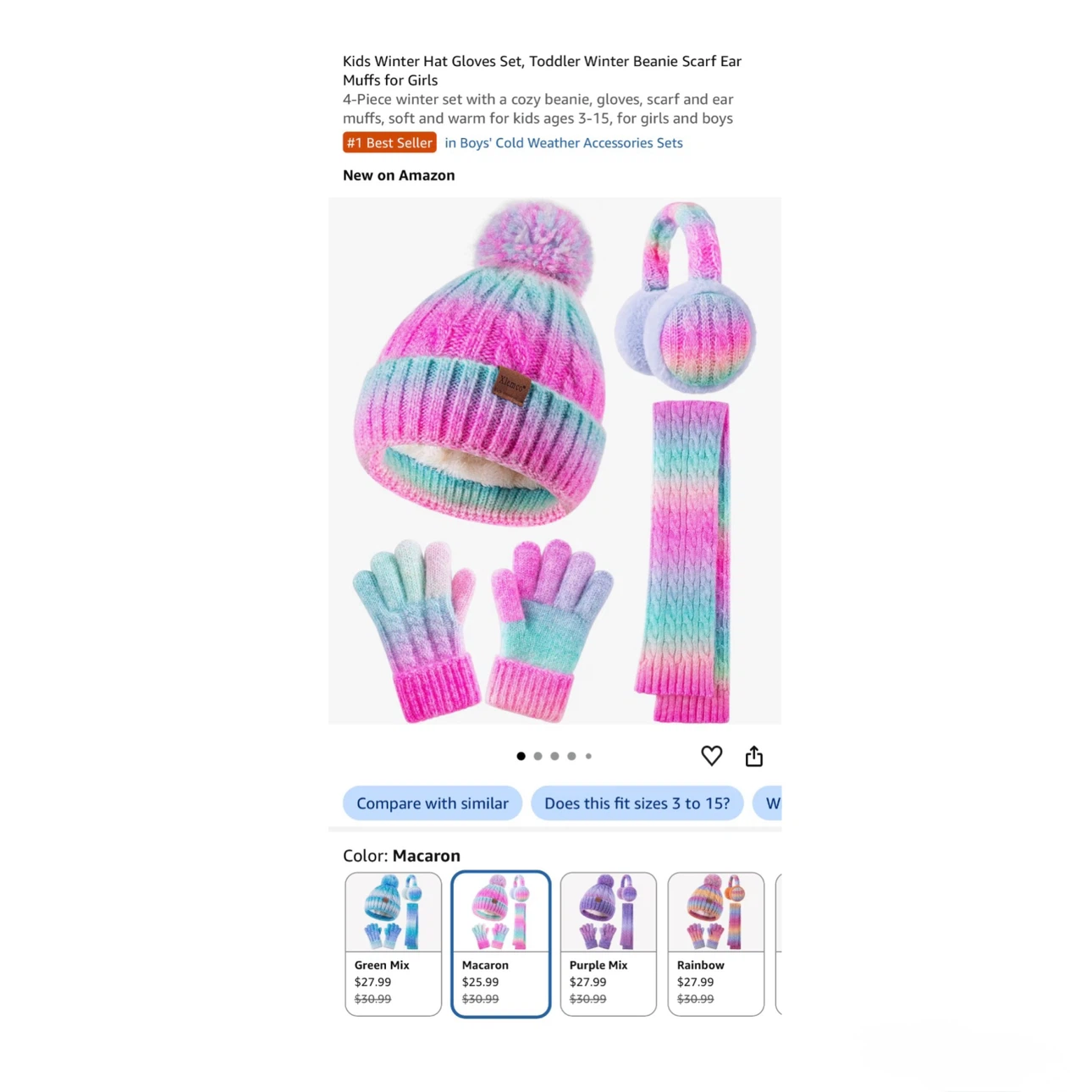 Brand new Kids Winter Hat Gloves Set