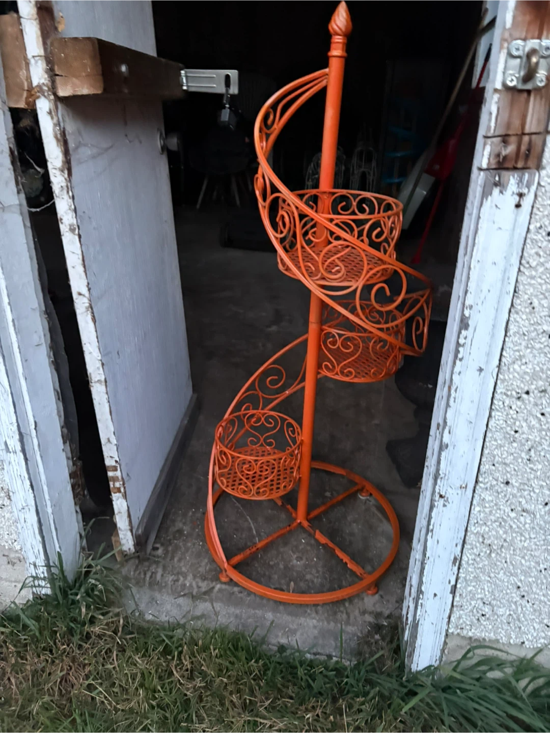 Orange Metal Spiral Plant Stand$35 - photo 2