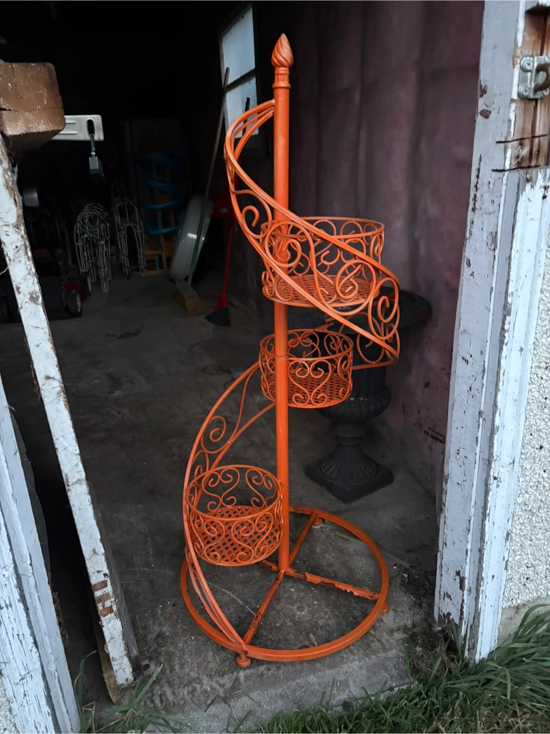 Orange Metal Spiral Plant Stand$35 - photo 4