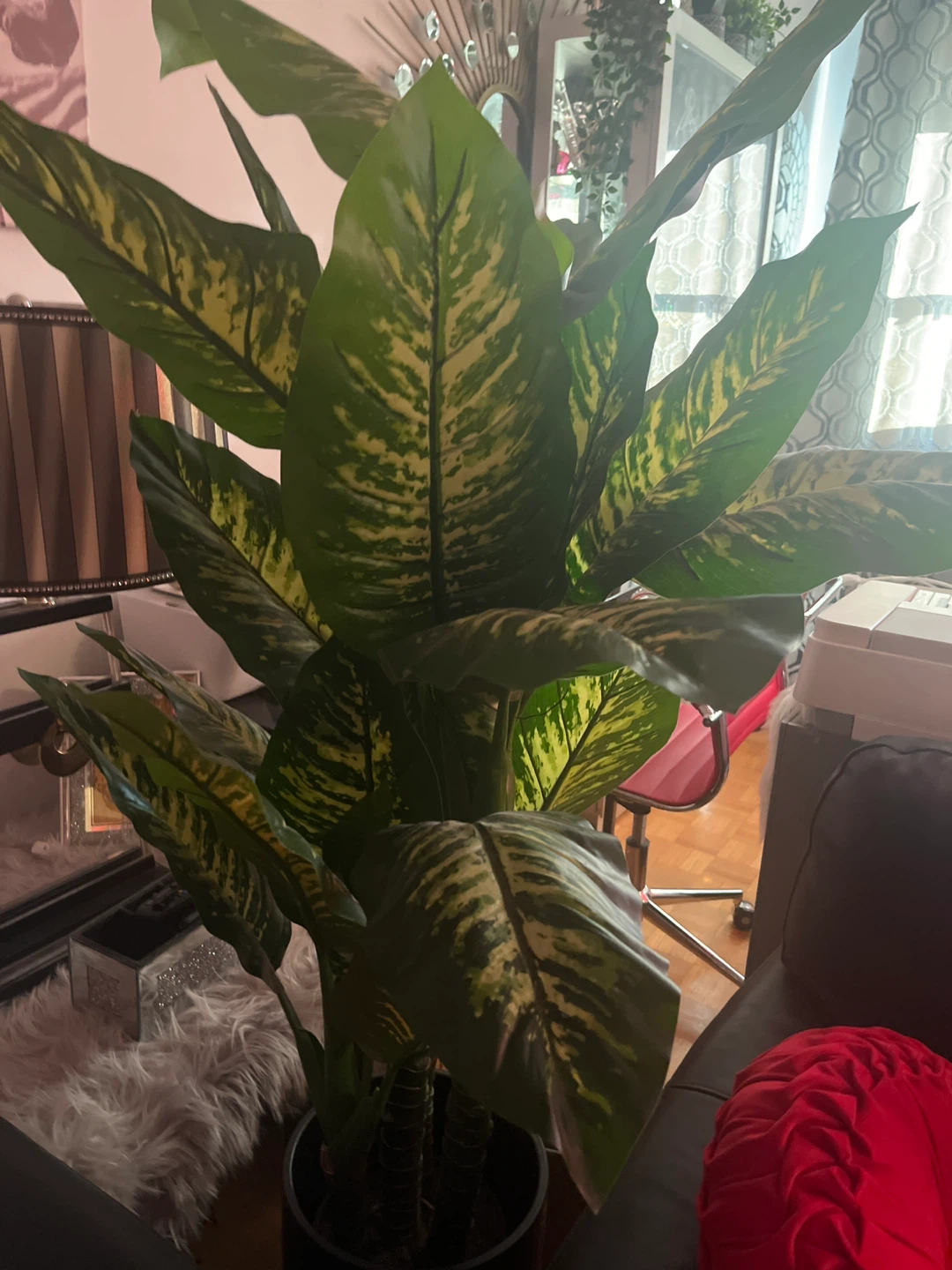 2 Large Artificial Dieffenbachia Plant