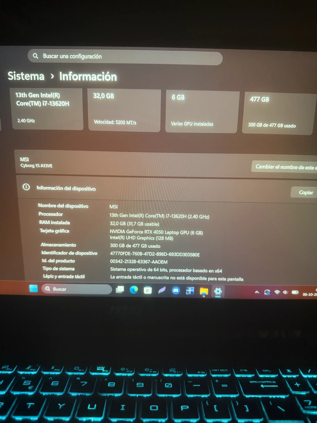 MSI Cyborg 15 A13VE Gaming Laptop
