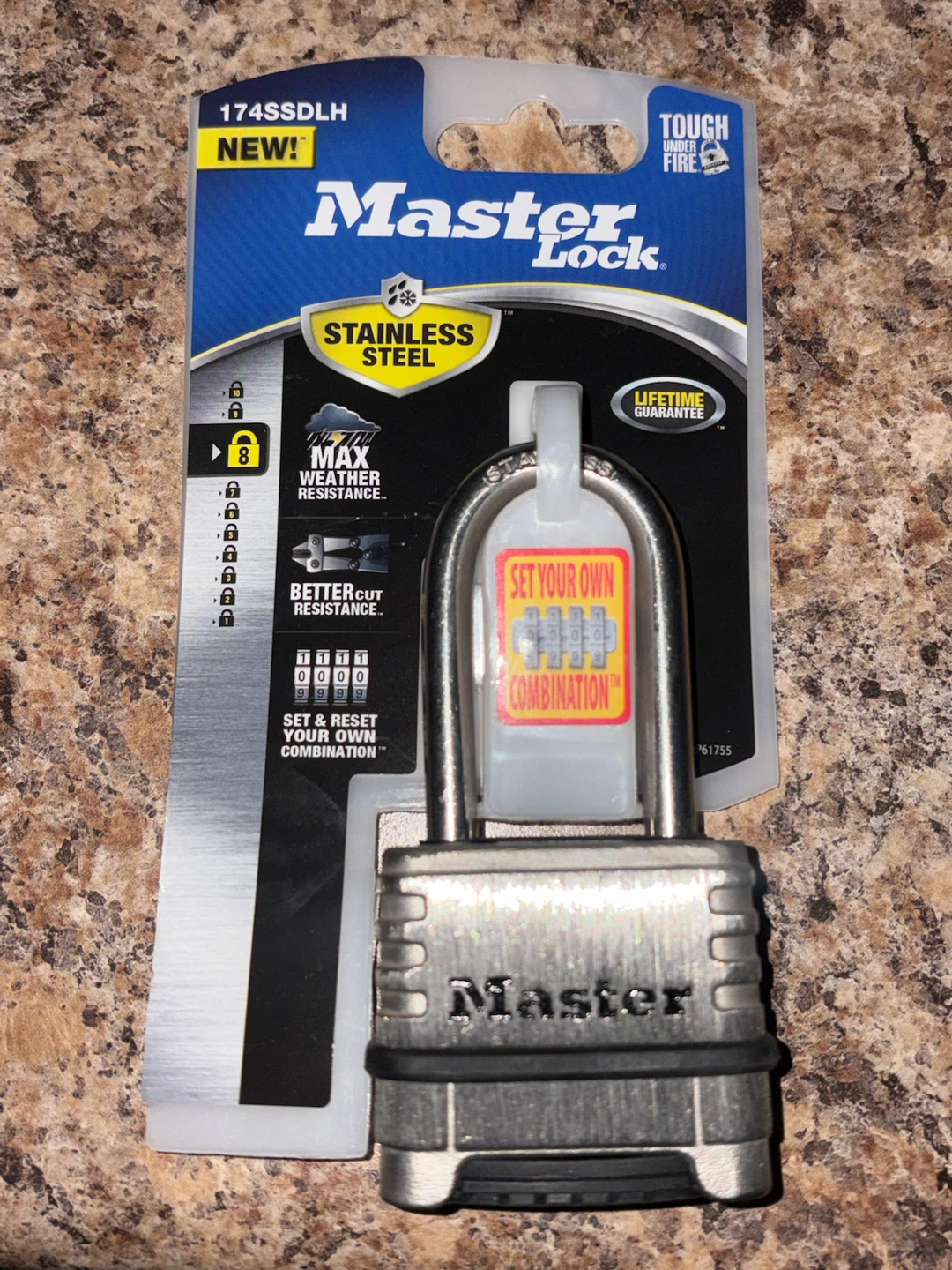 Master Lock 174SSDLH Stainless Steel Combination Padlock