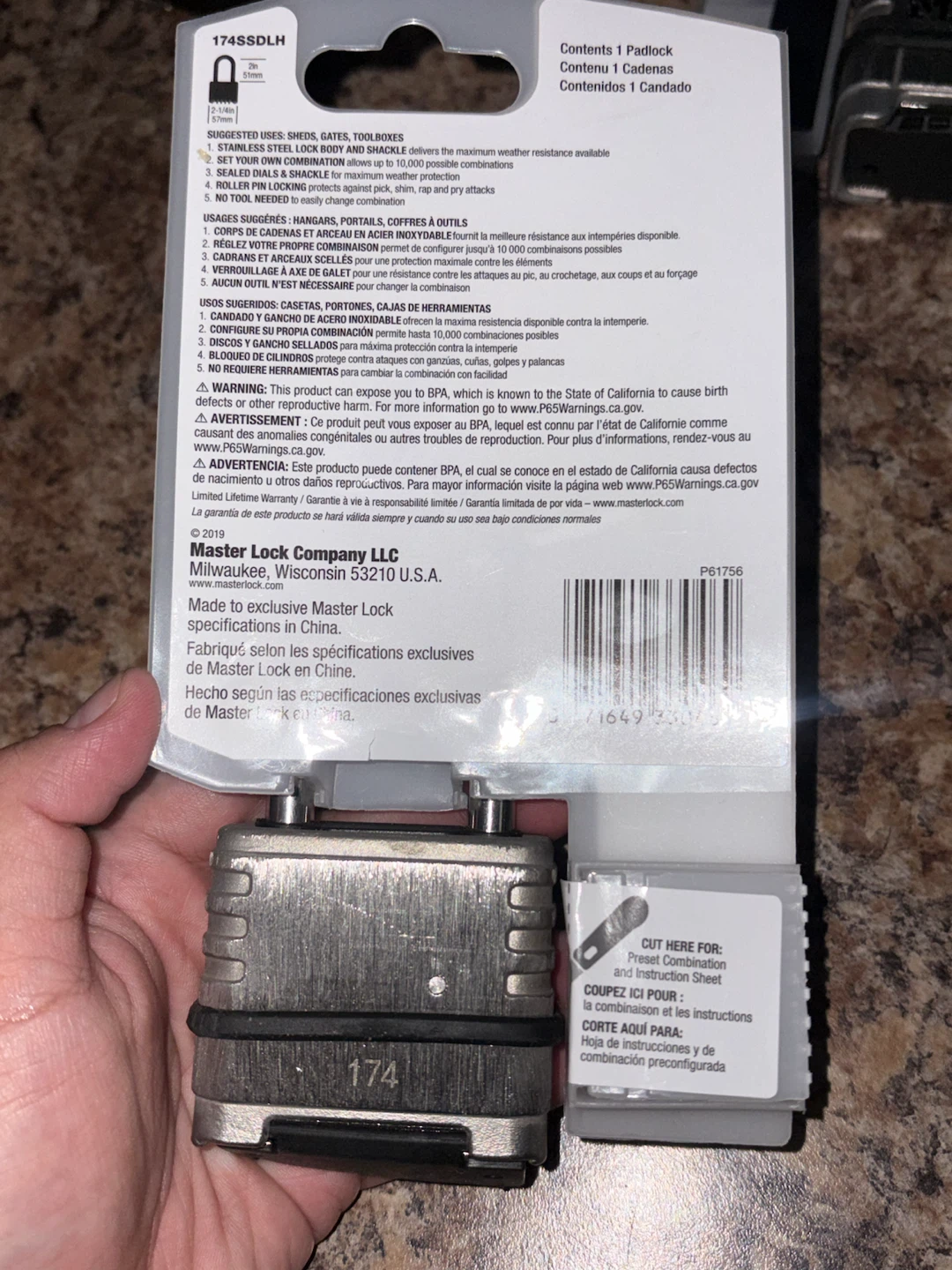 Master Lock 174SSDLH Stainless Steel Combination Padlock - photo 3