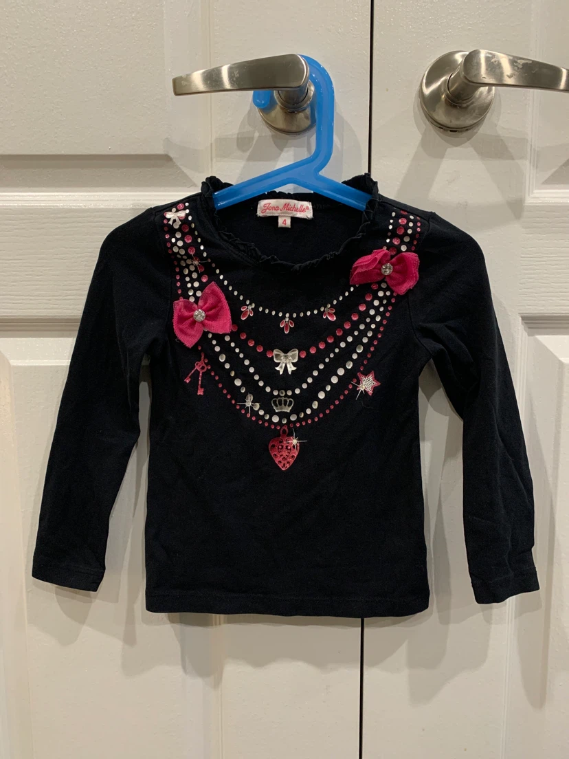 Jona Michelle 4T long sleeve embellished top
