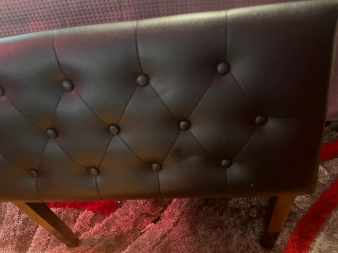 Tufted Leather Look Piano Bench - photo 3