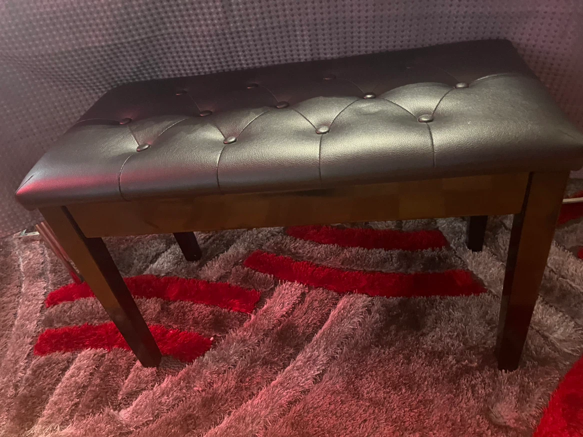 Tufted Leather Look Piano Bench - photo 4